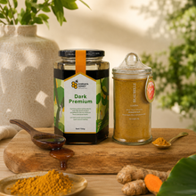Load image into Gallery viewer, The Vitality Duo | Father's Day Gift | Dark Premium Honey &amp; Wholistic Plus
