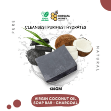Load image into Gallery viewer, Virgin Coconut Oil Soap Bar - Charcoal - Dorsata Honey
