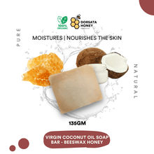 Load image into Gallery viewer, Virgin Coconut Oil Soap Bar - Beeswax Honey - Dorsata Honey
